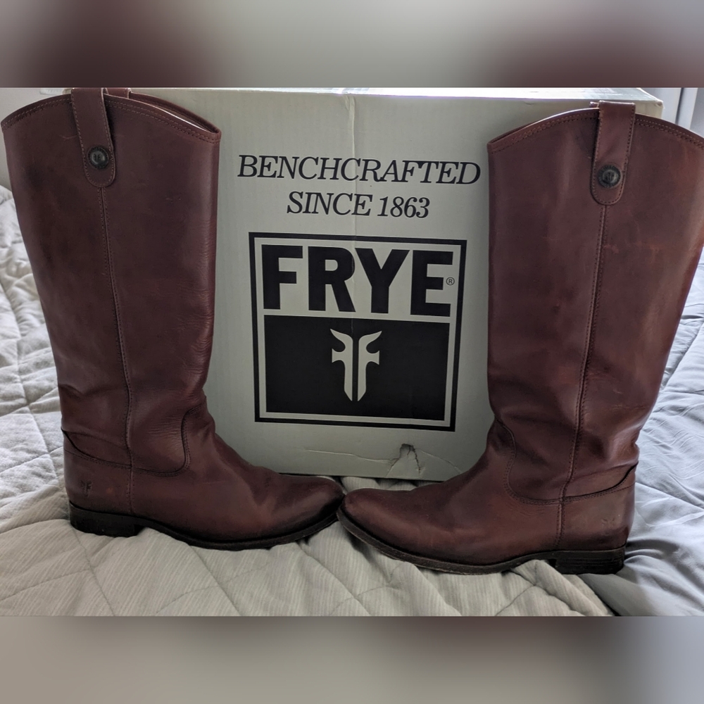 Frye, Cognac, Leather Tall Boots, Size 8